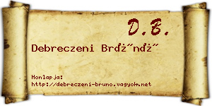 Debreczeni Brúnó névjegykártya